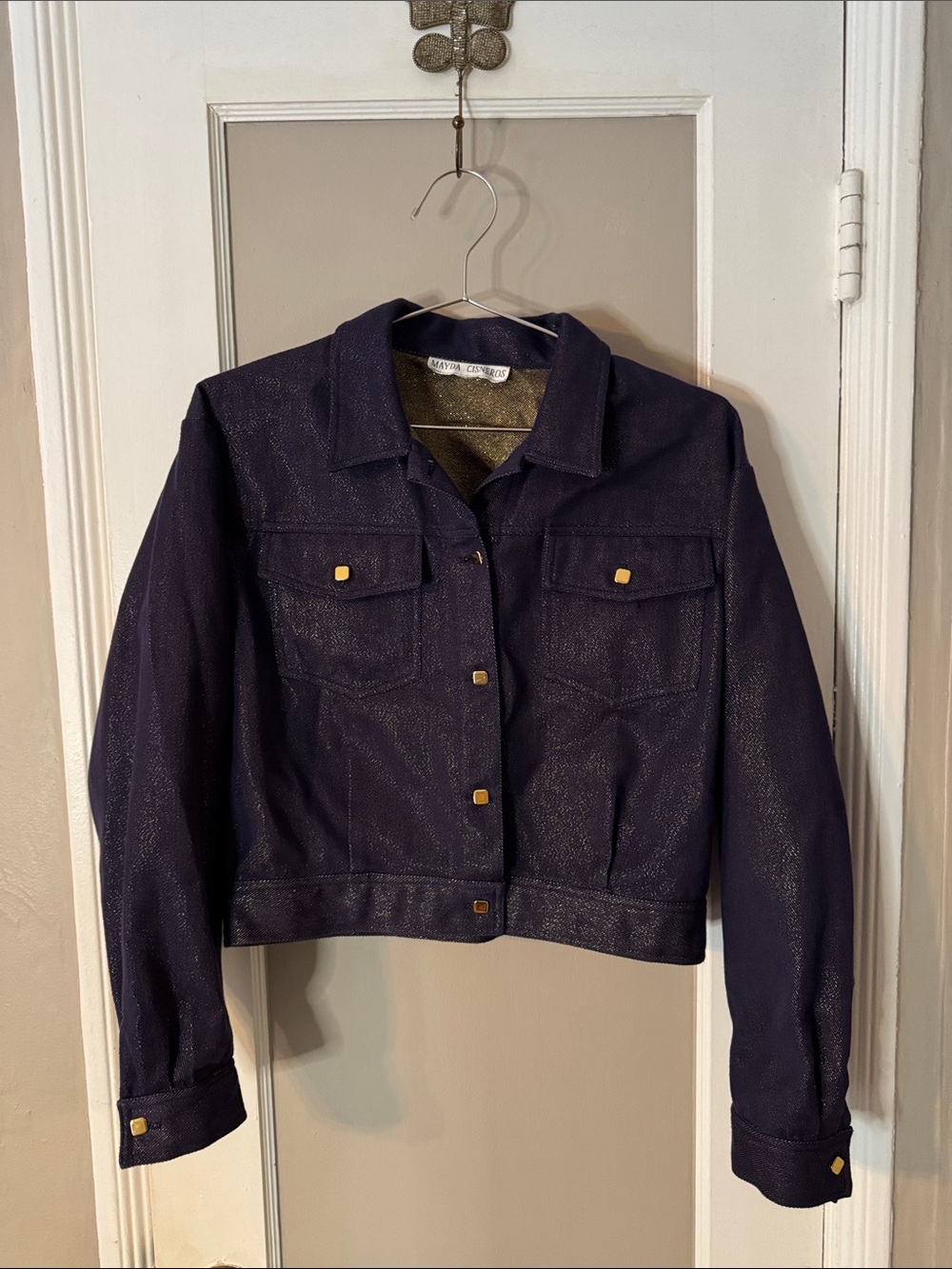 Mayda Cisneros Midnight Blue Jacket with Hold Metallic Detailing Size S/M